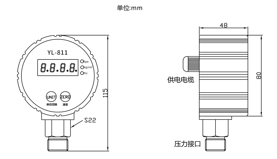 YL-811尺寸图